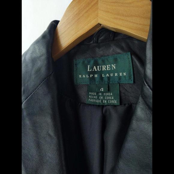 [SOLD] NWT VTG LAUREN RALPH LAUREN Sz 4 Leather Blazer Jacket Deadstock - Picture 3 of 6